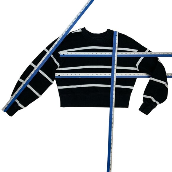 Lululemon Perfectly Oversized Cropped Crew Sweatshirt 0 Boundless Stripe Black - Picture 7 of 13